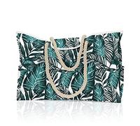 CORIOS Borsa Mare Donna Grande Borsa da Spiaggia Beach Bag Idrorepellente Borse Tracolla Borse a Mano XXL Borse a Spalla Borsa Tote per Viaggi Palestra Nuoto Vacanze in Spiaggia Foglia di Banana