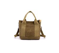 CORIOS Borsa Messenger Donna in Tela - Piccola Capacità, Multifunzione a Tracolla, Mano, Spalla e Tote per Shopping, Lavoro, Viaggi, Scuola, Uso Quotidiano - Caffè
