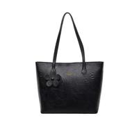 CORIOS Borsa Portadocumenti Borsa per Laptop da Donna Borsa a Mano in PU Pelle Borsa a Tracolla a Spalla con Elegante Ciondolo a Fiore Grande Capacità Borsa da Lavoro Ventiquattrore Tote Nero