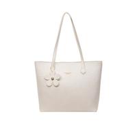 CORIOS Borsa Portadocumenti Borsa per Laptop da Donna Borsa a Mano in PU Pelle Borsa a Tracolla a Spalla con Elegante Ciondolo a Fiore Grande Capacità Borsa da Lavoro Ventiquattrore Tote Beige