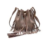 CORIOS Borsa Secchio con Frange Donna Borsa Messenger in PU Pelle Stile Boho Borsa a Spalla a Tracolla con Nappe Borsa a Mano Tote a Cordoncino per Viaggio Lavoro Shopping Rosa