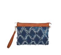 CORIOS Borsa Secchio in Denim Donna Borsa a Mano Trapuntata con Nappe Piccola Borsa a Spalla a Tracolla con Coulisse Retro Borse Messenger in Jeans Multifunzionale Tote Blu B