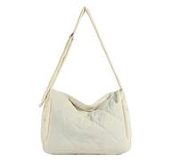 CORIOS Borsa Trapuntata da Donna Borse Cotone Trapunta Borse Messenger Leggero Gonfie Borse a Spalla Grande Borsa per la Spesa Elegante Borsa a Mano Nylon Borsa a Tracolla Moda Borsa Tote Beige