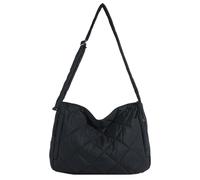 CORIOS Borsa Trapuntata da Donna Borse Cotone Trapunta Borse Messenger Leggero Gonfie Borse a Spalla Grande Borsa per la Spesa Elegante Borsa a Mano Nylon Borsa a Tracolla Moda Borsa Tote Nero