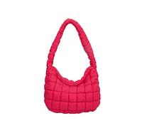 CORIOS Borsa Trapuntata da Donna Borse Cotone Trapunta Leggero Gonfie Borse a Spalla Elegante Borsa a Mano Grande Borsa per la Spesa Moda Borsa Tote Nylon Borsa a Tracolla Rosso Rosa