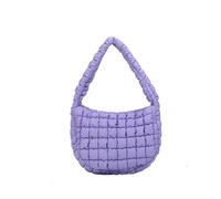 CORIOS Borsa Trapuntata da Donna Borse Cotone Trapunta Leggero Gonfie Borse a Spalla Elegante Borsa a Mano Grande Borsa per la Spesa Moda Borsa Tote Nylon Borsa a Tracolla Viola