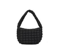 CORIOS Borsa Trapuntata da Donna Borse Cotone Trapunta Leggero Gonfie Borse a Spalla Elegante Borsa a Mano Grande Borsa per la Spesa Moda Borsa Tote Nylon Borsa a Tracolla Nero