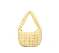 CORIOS Borsa Trapuntata da Donna Borse Cotone Trapunta Leggero Gonfie Borse a Spalla Elegante Borsa a Mano Grande Borsa per la Spesa Moda Borsa Tote Nylon Borsa a Tracolla Giallo