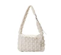 CORIOS Borsa Trapuntata da Donna Leggero Gonfie Borse a Spalla a Tracolla Borse Cotone Trapunta Borse Messenger Grande Borsa per la Spesa Elegante Borsa a Mano Moda Nylon Tote Bianco