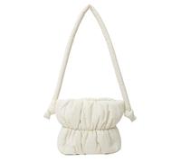 CORIOS Borse Cotone Trapunta da Donna Borsa Trapuntata Borsa a Mano Leggere Gonfie Borse a Spalla Morbido Borsa a Tracolla Piccolo Borsa per la Spesa Borsa Tote per Viaggi Shopping Lavoro Bianco