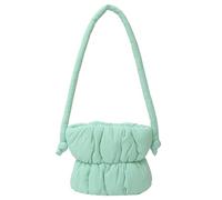 CORIOS Borse Cotone Trapunta da Donna Borsa Trapuntata Borsa a Mano Leggere Gonfie Borse a Spalla Morbido Borsa a Tracolla Piccolo Borsa per la Spesa Borsa Tote per Viaggi Shopping Lavoro Verde Lago