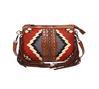 CORIOS Borse Messenger con Frange da Donna Stile Boho Borsa a Mano Borsa a Tracolla con Motivo Floreale Etnico Borsa Spiaggia Retro Bohemien Tote Pelle PU Borsa a Spalla per Vacanza Viaggio Rosso
