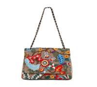 CORIOS Borse Messenger in Lino e Cotone Donna Borse a Spalla con Ricamo di Paillettes Bohemien Borsa a Mano Borsa Spiaggia Etnica Borse Tote Retro Borse a Tracolla per Viaggio Vacanza A Catena
