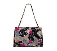 CORIOS Borse Messenger in Lino e Cotone Donna Borse a Spalla con Ricamo di Paillettes Bohemien Borsa a Mano Borsa Spiaggia Etnica Borse Tote Retro Borse a Tracolla per Viaggio Vacanza Nero Rosso