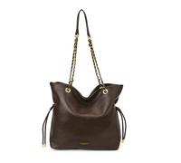 CORIOS Borse Secchiello con Coulisse da Donna PU Pelle Borsa a Mano Impermeabile Borse a Spalla a Tracolla Grande Capacità Borsa per la Spesa Moda Tote in Tracolla in Pelle e Catena Caffè