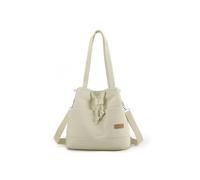 CORIOS Borse Secchiello da Donna Borsa a Mano con Coulisse Borsa a Tracolla in Tela Casuale Borsa a Spalla Grande Capacità Borsa Tote Borse Messenger Beige