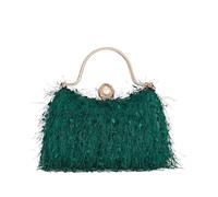 CORIOS Borsetta da Sera con Nappina da Donna Strass Clutch Borsa Scintillante Pochette Piccolo con Catena Elegante Borsa a Tracolla Borsa Sposa Perle Borsa a Spalla per Festa Cocktail Party Verde