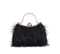 CORIOS Borsetta da Sera con Nappina da Donna Strass Clutch Borsa Scintillante Pochette Piccolo con Catena Elegante Borsa a Tracolla Borsa Sposa Perle Borsa a Spalla per Festa Cocktail Party Nero