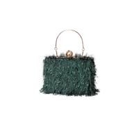 CORIOS Borsetta da Sera con Nappina Donna Strass Clutch Pochette Piccola con Catena Scintillante Elegante a Tracolla Sposa Perle a Spalla Verde Scuro