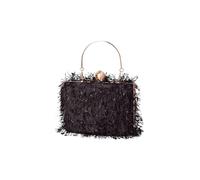 CORIOS Borsetta da Sera con Nappina Donna Strass Clutch Pochette Piccola con Catena Scintillante Elegante a Tracolla Sposa Perle per Cocktail Festa Party Nero