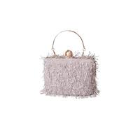 CORIOS Borsetta da Sera con Nappina Donna Strass Clutch Pochette Piccola con Catena Scintillante Elegante a Tracolla Sposa Perle a Spalla Grigio