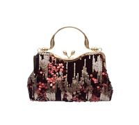 CORIOS Borsetta da Sera con Paillettes Donna Velluto Clutch Strass Scintillante Pochette Piccola con Catena Elegante a Spalla Tracolla Retro Messenger Vino Rosso