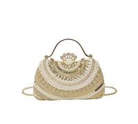 CORIOS Borsetta da Sera con Perle da Donna Lusso Clutch con Paillettes Pochette Piccolo con Catena Borsa Scintillante Sposa Elegante Borsa a Tracolla a Spalla per Festa Cocktail Party Oro
