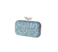 CORIOS Borsetta da Sera con Perle Donna Paillettes Clutch Pochette Piccolo con Catena Lusso Strass a Spalla Scintillante Sposa Elegante per Cocktail Festa Party Tracolla Blu
