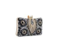 CORIOS Borsetta da Sera con Strass da Donna Pochette Piccolo con Catena Elegante Borsa a Spalla Borsa a Tracolla Gorgeous Borse Messenger Retro Clutch per Ballo Cerimonia Cocktail Festa Nero