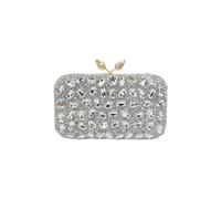 CORIOS Borsetta da Sera con Strass Donna Pochette Piccolo con Catena Elegante Borsa a Tracolla Borsa a Spalla Gorgeous Borse Messenger Ballo Cocktail Cerimonia Festa Clutch Argento