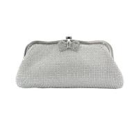 CORIOS Borsetta da Sera da Donna Borsa Scintillante Strass Clutch Pochette Piccolo con Catena Formale Borsa a Spalla Elegante Cocktail Festa Cerimonia Ballo Borsa a Tracolla Argento