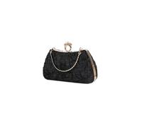 CORIOS Borsetta da Sera da Donna Clutch con Perle Pochette Piccolo con Catena Borsa Scintillante Lusso Borsa a Spalla Borsa Sposa Elegante Borsa a Tracolla per Festa Cocktail Party Nero