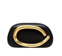 CORIOS Borsetta da Sera da Donna Clutch in Acrilico Borsa Sposa Borsa a Spalla a Tracolla con Manico Metallico Pochette Piccolo con Catena Elegante Borsa Messenger Pelle Nera