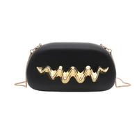 CORIOS Borsetta da Sera da Donna Clutch in Acrilico Pochette Piccolo con Catena Borsa Sposa Elegante Manico in Metallo Borsa a Spalla a Tracolla Retrò Festa Ballo Borsa Messenger Nero
