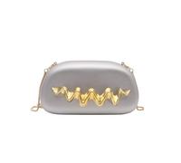 CORIOS Borsetta da Sera da Donna Clutch in Acrilico Pochette Piccolo con Catena Borsa Sposa Elegante Manico in Metallo Borsa a Spalla a Tracolla Retrò Festa Ballo Borsa Messenger Argento