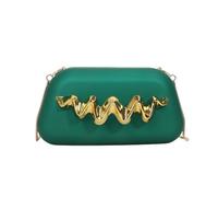CORIOS Borsetta da Sera da Donna Clutch in Acrilico Pochette Piccolo con Catena Borsa Sposa Elegante Manico in Metallo Borsa a Spalla a Tracolla Retrò Festa Ballo Borsa Messenger Verde