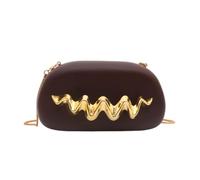 CORIOS Borsetta da Sera da Donna Clutch in Acrilico Pochette Piccolo con Catena Borsa Sposa Elegante Manico in Metallo Borsa a Spalla a Tracolla Retrò Festa Ballo Borsa Messenger Caffè