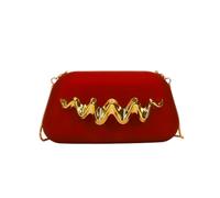 CORIOS Borsetta da Sera da Donna Clutch in Acrilico Pochette Piccolo con Catena Borsa Sposa Elegante Manico in Metallo Borsa a Spalla a Tracolla Retrò Festa Ballo Borsa Messenger Rosso