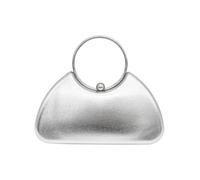 Corios Borsetta da Sera Clutch in pelle PU lucida Pochette piccola con catena Argento