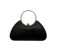 CORIOS Borsetta da Sera da Donna Clutch in Pelle PU lucida Pochette Piccolo con Catena Borsa Sposa Elegante Gorgeous Borsa a Spalla a Tracolla Messenger per Festa Ballo Cocktail Cerimonia Nero