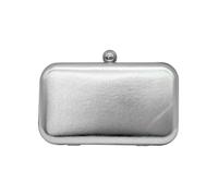 CORIOS Borsetta da Sera da Donna Clutch in Pelle PU Pochette Piccolo con Catena Borsa Sposa Elegante Borsa a Spalla a Tracolla Retrò Borsa Messenger per Festa Ballo Cocktail Cerimonia Argento