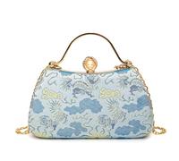 CORIOS Borsetta da Sera da Donna Clutch in Ricami Borsa Sposa Pochette Piccolo con Catena Elegante Gorgeous Borsa a Spalla a Tracolla per Cerimonia Cocktail Ballo Festa Blu
