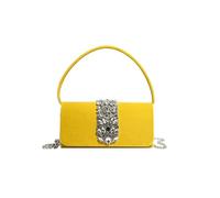 CORIOS Borsetta da Sera da Donna Strass Clutch Pochette Piccolo con Catena Borsa Sposa Elegante Borsa a Spalla Gorgeous Borsa a Tracolla per Cerimonia Festa Ballo Cocktail Giallo