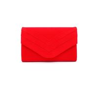 CORIOS Borsetta da Sera da Donna Velluto Clutch Pochette Piccolo con Catena Borsa Sposa Elegante Borsa a Tracolla Retro Borsa a Spalla Borse Messenger per Cocktail Festa Cerimonia Ballo Rosso