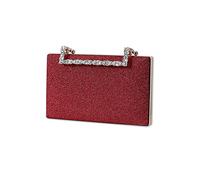 CORIOS Borsetta da Sera Donna Bling Pochette Clutch Borsa Sposa Borsa a Spalla Pochette Piccolo con Catena Borsa a Tracolla Elegante Borse Messenger per Cocktail Festa Cerimonia Ballo Rosso