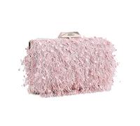 CORIOS Borsetta da Sera Donna Borsa a Spalla Sposa Pochette Piccolo con Catena Cerimonia Clutch Bag Elegante a Tracolla per Cocktail Festa Ballo Rosa