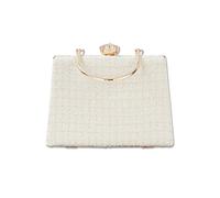 CORIOS Borsetta da Sera Donna Borsa Cerimonia Strass Clutch Borsa a Tracolla Pochette Piccolo con Catena Borse Messenger Elegante Borsa a Spalla per Cocktail Festa Cerimonia Ballo Beige