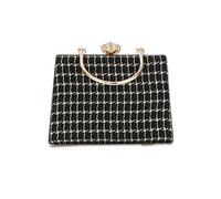 CORIOS Borsetta da Sera Donna Borsa Cerimonia Strass Clutch Borsa a Tracolla Pochette Piccolo con Catena Borse Messenger Elegante Borsa a Spalla per Cocktail Festa Cerimonia Ballo Nero