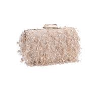 CORIOS Borsetta da Sera Donna Borsa Sposa Pochette Piccolo con Catena a Spalla Cerimonia Clutch Bag Messenger Elegante a Tracolla per Cocktail Festa Cerimonia Ballo Albicocca