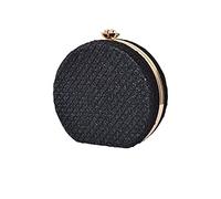 CORIOS Borsetta da Sera Donna Clutch in Rotonda Pochette Piccolo con Catena Borsa a Mano Borsa a Spalla Pelle PU Borsa a Tracolla per Cocktail Festa Ballo Cerimonia Nero